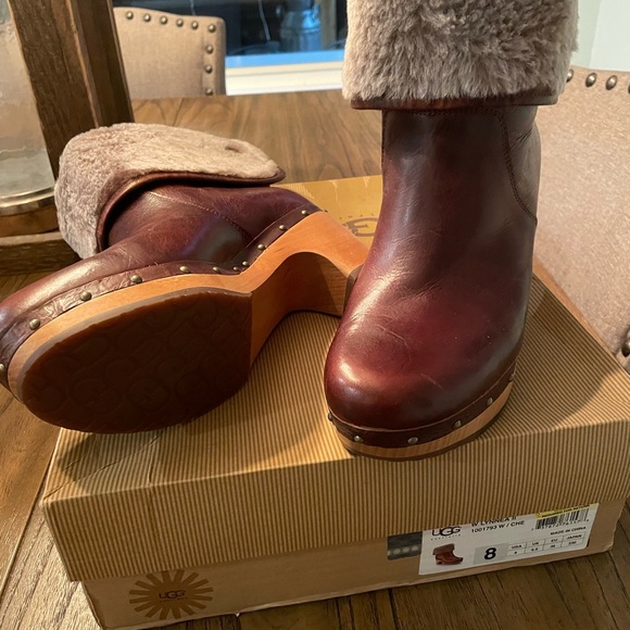 New Ugg boots size 8 brown with fur - Picture 2 of 2